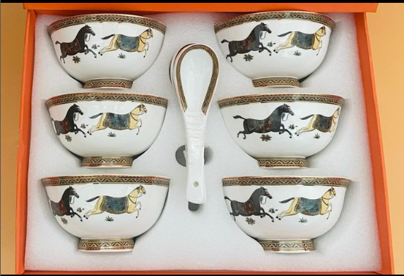  Set of six Porcelain Bowls from Hermes - Image 2 of 2